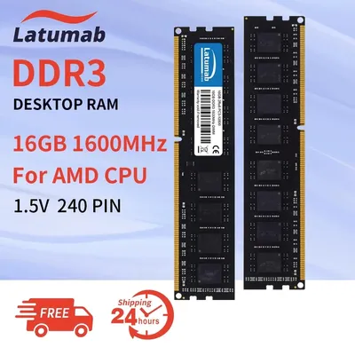 Latumab Memoria RAM DDR3 16GB 1600MHz PC3-12800 for AMD CPU Motherboard DIMM 240pin 1.5V PC Memory