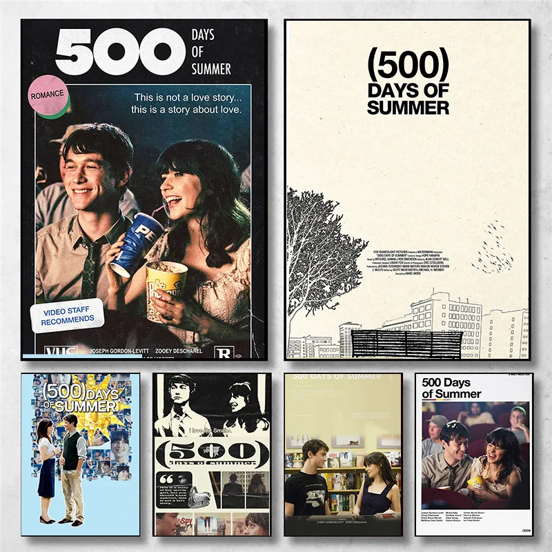 Romantic Inspired Movie 500 Days of Summer (2009)- Movie Art Poster Canvas Painting Wall Prints Picture Living Room Home Decor