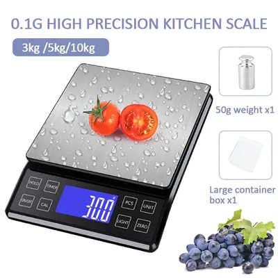 High Precision Kitchen Scale 3kg/5kg/10kg 0.1g Household Food Coffee Balance Waterproof Electronic