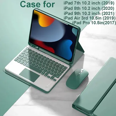 Case For iPad 7th 2019 8th 2020 9th 2021 10.2 inch, Detachable Bluetooth Keyboard Cover for iPad Air