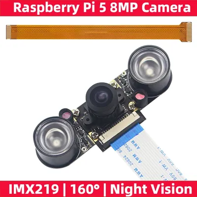 Raspberry Pi 5 8MP Camera Night Vision 160° FOV IMX219 Camera Optional Infrared IR LED for Jetson Nano RPI 5 Pi5