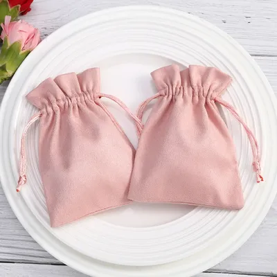 50pcs Velvet Jewelry Bags Christmas Wedding Candy Bags Party Decoration Drawable Pouches Gift