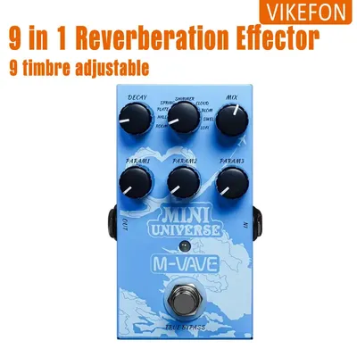 M-VAVA Mini-Universe Digital Reverb Pedal Analog Reverberation Guitar Pedal 9 Reverb Tones Pedal