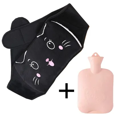 Cartoon Hot Water Bottle Cover Warm Plush Pouch Hot-water Bag Covers Waist Belt 1000ml Water Bottle