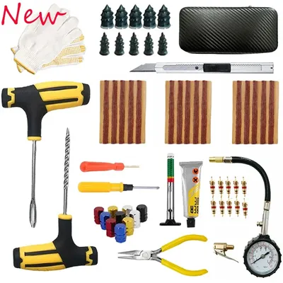 New Car Tire Repair Kit Puncture Plug Tools Tyre Puncture Emergency for Universal Tire Strips