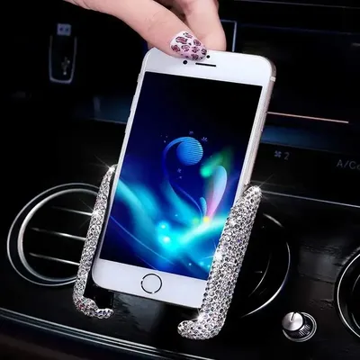 Glitter Car Phone Holder 360° Adjustable Auto Car Stand Gravity Air Vent Mount GPS Mobile Cell Phone