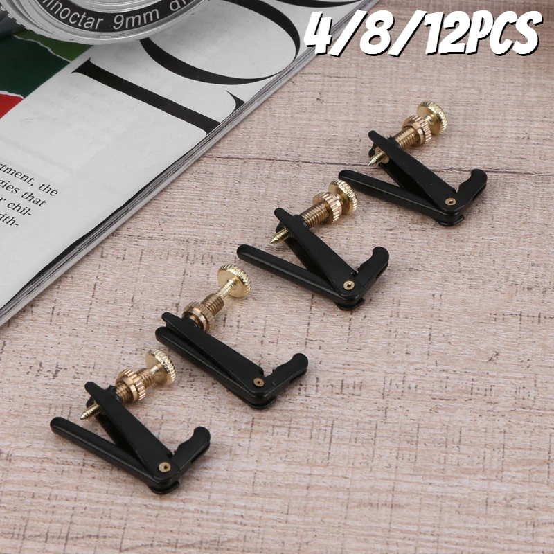 4pcs 4/4-3/4 Plated Iron Violin Fine Tuners Spinner Adjuster Strings Hooks for Violin Musical Instrument for Violin Musical Ins