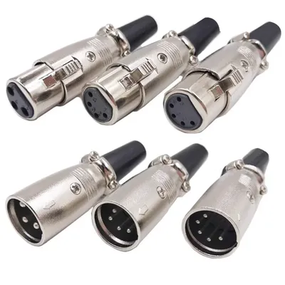 5/20PCS 3Pin 4Pin 5Pin XLR Pug Microphone Canon balanced Connector Male and Female Head Speaker