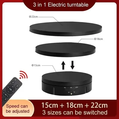 Electric Rotating Visualiser Display Stand,Turntable Regulation,Remote Control,3 Sizes,Video