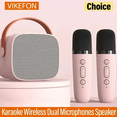 Karaoke Wireless Dual Microphones Machine KTV DSP System Bluetooth Speaker HIFI Stereo Surround For