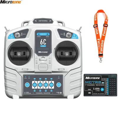 MicroZone MC6C Mini V2 2.4G 6CH Controller Transmitter w/ Receiver Radio System For RC Airplane