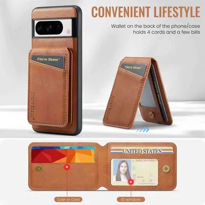 Magnetic Detachable Leather Wallet Phone Stand Case Wireless Charge Cover for Google Pixel 7 7A 8 8A