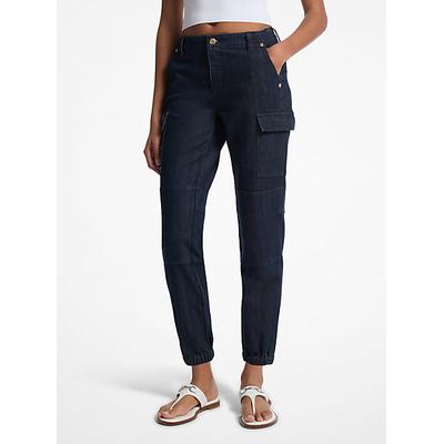 Michael Kors Washed Stretch Denim Cargo Jeans Blue 8