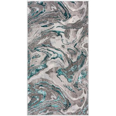 Teppich FLAIR RUGS "Marbled", grün (smaragd), B:120cm H:12mm L:170cm, Kunstfaser, Teppiche, dezenter Glanz, mehrfarbig, modernes Marmor-Design Image