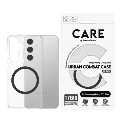 CARE BY PANZERGLASS Handyhülle "Magnetic QI Compatible Urban Combat Case für Samsung Galaxy S25 Plus", schwarz, B:11cm H:2,5cm T:20cm, Hüllen, Backcover, Schutzhülle, Handyschutzhülle, Case, Schutzcase, stoßfest