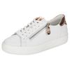 Plateausneaker REMONTE, Damen, Gr. 42, weiß (weiß, kupfer), Leder, Lederimitat, sportlich, Schuhe, mit Soft-Foam Fußbett, Freizeitschuh, Halbschuh, Schnürschuh, Topseller