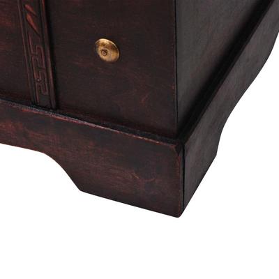 TEMU Vintage Wooden Storage Chest - 66 X 38 X 40 Cm | Elegant Decorative Treasure Box For Home Storage Solutions Image