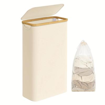 TEMU 1pc Laundry Storage Bucket With 1 Mesh Bag, Easy To Take Out Clothes, Suitable For Home Bedroom Laundry Room Living Room Dormitory Apartment Hotel, Laundry Storage Supplies, Laundry Hampers Image