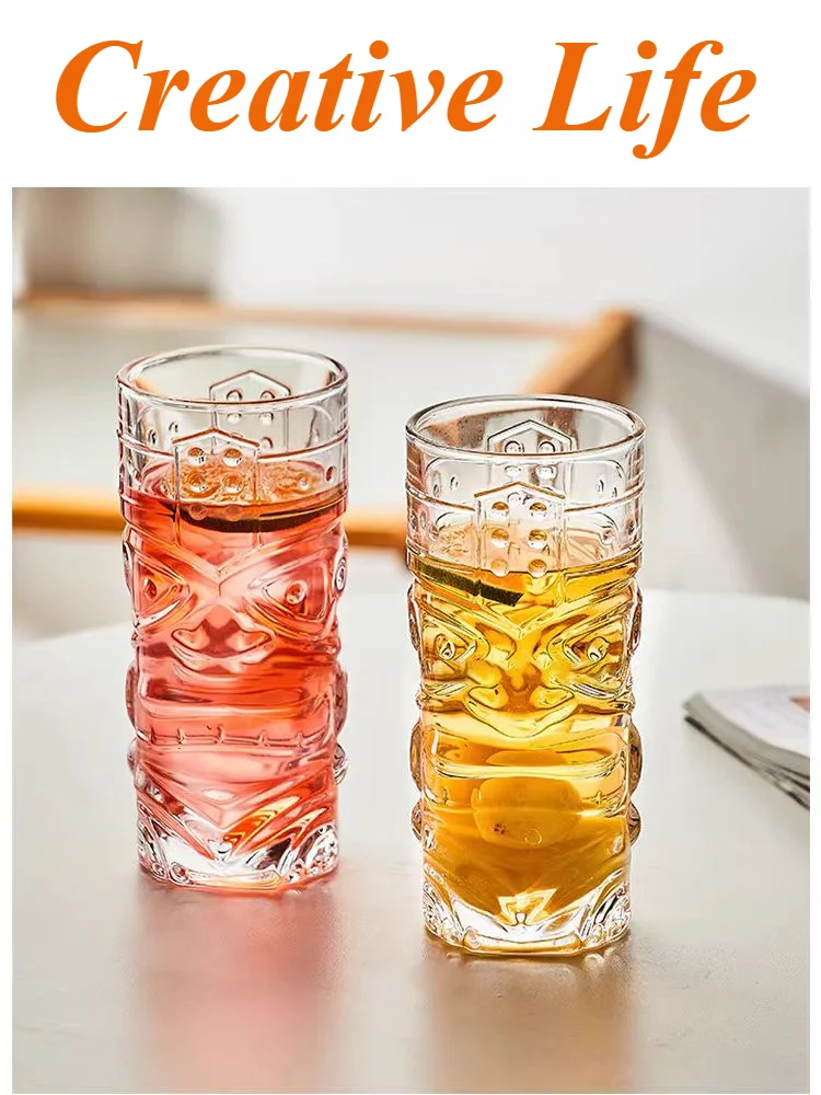 Kristallglas Bar Grimace Glas, hawaiianisches Cocktailglas, Tiki Saftglas, kreatives Lifestyle-Glas Image