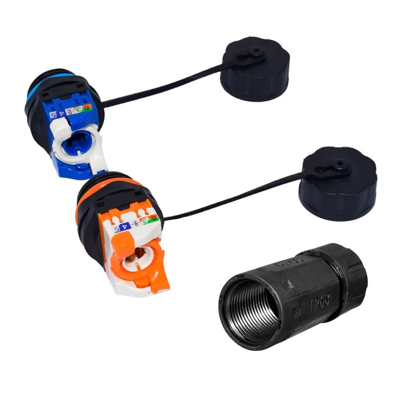 Wasserdichtes IP68-Ethernet-Netzwerk-LAN-Kabel, RJ45-Buchse auf Buchse, Adapter, Steckdose, wasserdichter Stecker Image