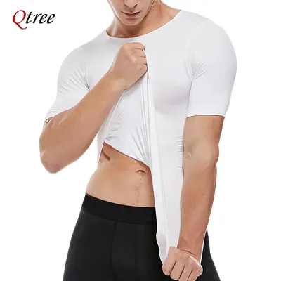 Qtree Männer Body Shaper Hemd Abnehmen Body Shaper Korrigierende Haltung Bauch Kontrolle Kompression Image