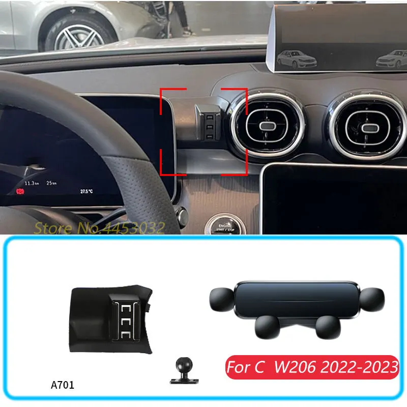 Auto Telefon Halter Für Mercedes Benz C W206 2022-2023 Schwerkraft Ständer Halterung Unterstützung Horizontale GPS Mobile Halterung zubehör Mit B Image