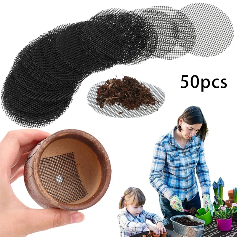 Topfloch Mesh Pad Matte Gitter rundes Drainage sieb für den Boden verhindern Boden verlust Anti Bonsai Blumen pflanze Gartengeräte Image