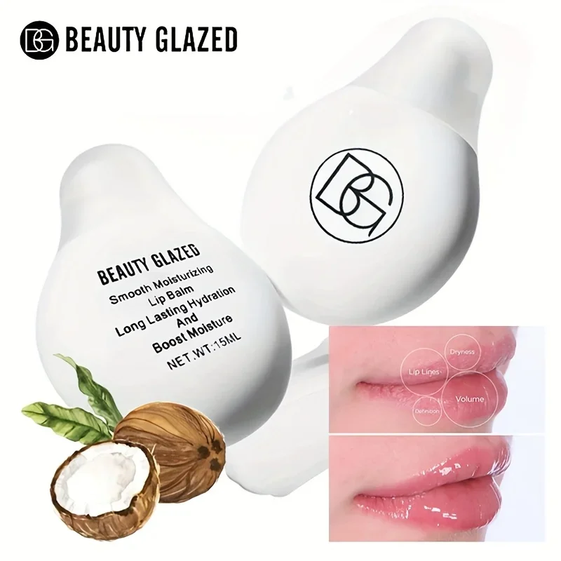 BEAUTY GLAZED Nährender Lippenbalsam mit pflanzlichen Squalan- und Aminosäuren, natürlich auf Ölbasis, langanhaltend feuchtigkeitsspendendes Pflanzen-Squalan Image