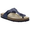 Zehentrenner JOSEF SEIBEL "Hermine 02", Damen, Gr. 43, blau (ocean blau), Leder, klassisch, Schuhe, Plateau, Sommerschuh, Schlappen mit komfortablem Fußbett
