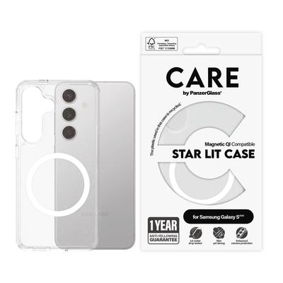CARE BY PANZERGLASS Handyhülle "Magnetic QI Compatible Star Lit Case für Samsung Galaxy S25", transparent, B:11cm H:2,5cm T:20cm, Hüllen, Backcover, Schutzhülle, Handyschutzhülle, Case, Schutzcase, stoßfest