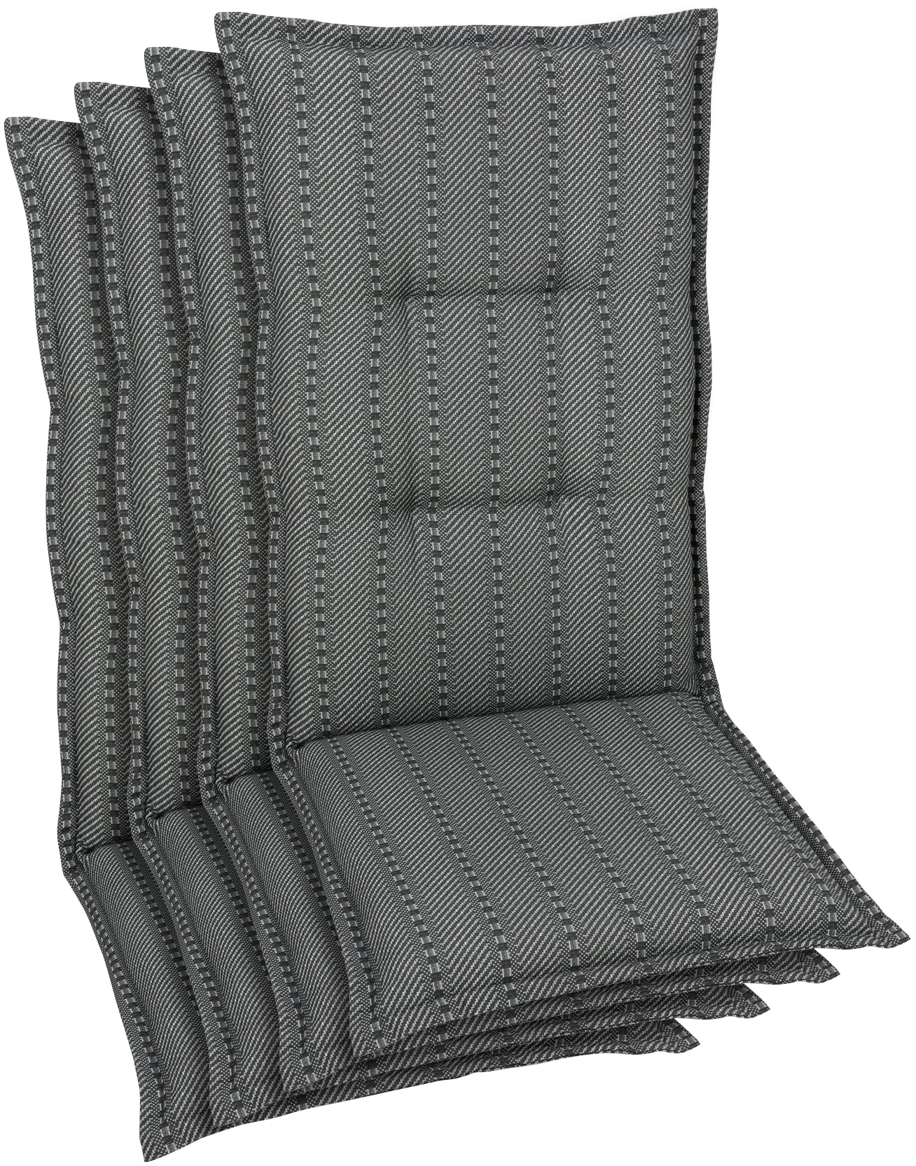 Hochlehnerauflage GO-DE, grau (anthrazit), B:50cm H:7cm T:120cm, Baumwolle, Polyester, Polyurethan, Polsterauflagen, Maße ca.: 50 cm x 120 cm x 7 cm