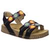 Sandale JOSEF SEIBEL "Hannah 13", Damen, Gr. 39, schwarz (schwarz, kombiniert), Leder, kontrastfarbene Details, casual, Schuhe, mit Klettverschlüssen