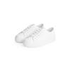 Plateausneaker CALVIN KLEIN JEANS "VULC FLATFORM LOW MG LTH", Damen, Gr. 40, weiß, Leder, sportlich, Schuhe, Schnürschuh, Halbschuh, Freizeitschuh in klassischer Optik