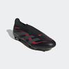 Fußballschuh ADIDAS PERFORMANCE "PREDATOR LEAGUE LACELESS FG/MG", Gr. 45, core schwarz, grau four, lucid rot, Synthetik, sportlich, Schuhe