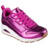Sneaker SKECHERS "UNO-METALLIXS", Damen, Gr. 38, pink (magenta), Leder, metallic, sportlich, Schuhe Sneaker, Keilsneaker, Plateausneaker, Schnürschuh, Halbschuh im Metallic-Look