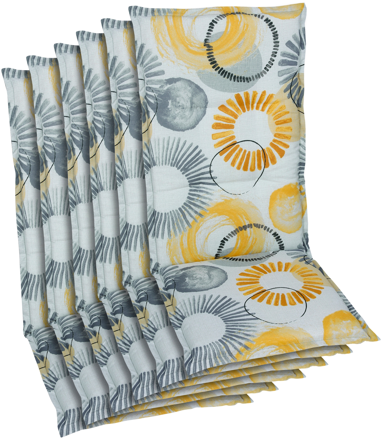 Hochlehnerauflage GO-DE, beige, B:50cm H:6cm T:120cm, Baumwolle, Polyester, Polyurethan, Polsterauflagen, Maße ca.: 50 cm x 120 cm x 6 cm