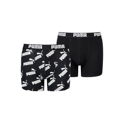 Boxer PUMA, Kinder, Gr. 158/164, schwarz (schwarz, bedruckt), Jersey, Obermaterial: 95% Baumwolle, 5% Elasthan, unifarben, bedruckt, normal, Unterhosen, mit breitem Logobund Image