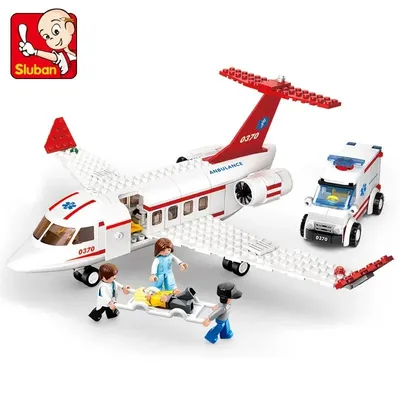 Creative City Airbus Cargo Aircraft Plane Building Blocks Air Ambulance Airplane Model Bricks