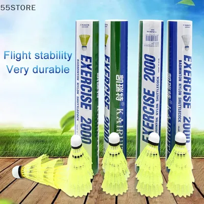 3/6/12 Packs Of Nylon Badminton Ball Durable Yellow And White Badminton Middle School Training