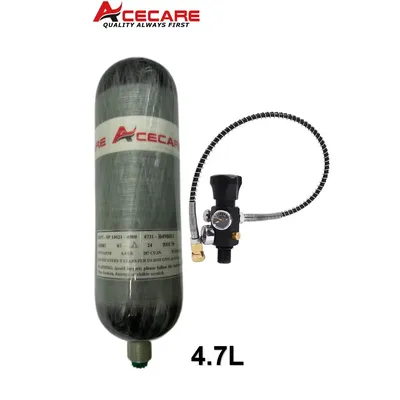 Acecare DOT certified 4.7L 30Mpa 300Bar 4500Psi PCP Tank SCUBA Diving Carbon Fiber air Cylinder Fill