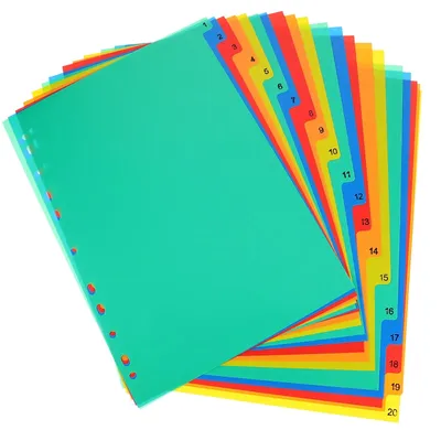 20pcs A4 Index Page Classification Page Loose-leaf Book Separator Sheet Handbook Separator Sheet