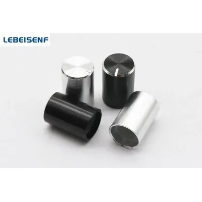10pcs black silver aluminum alloy knob switch cap / 10mm * 15mm hole 6MM amplifier audio volume