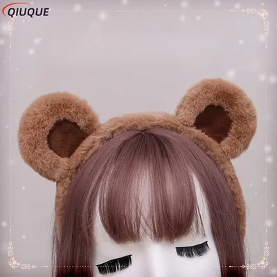 Handcrafted Japanese Cute Girl Plush Lolita Bear Ear Headband Cosplay Accessories Ears Hairband