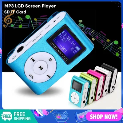 Mini MP3 Player with LCD Screen Portable Music Radio Audio 3.5mm Interface Fashion Players Display