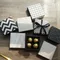 8.9*8.9*3.5CM Black White Classic Mix Style Chocolate Paper Box 10 Set Valentine
