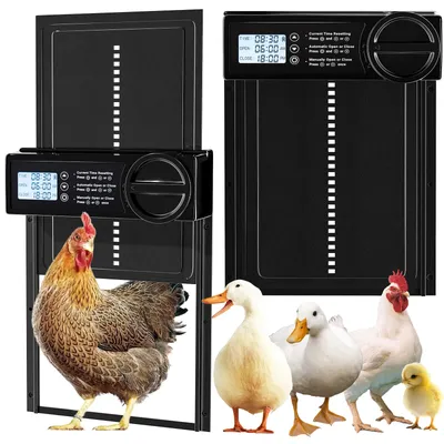 Automatic Chicken Coop Door Auto Duck Door Battery Powered Electric Chicken Coop Door with Timer &