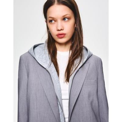 Bershka Buttoned Blazer Women S Grey