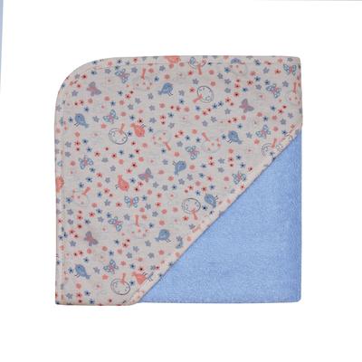 Kapuzenhandtuch WÖRNER "Vogel sky Kapuzenbadetuch 80/80", blau (sky), B:80cm L:80cm, Frottee, Frottier, Handtücher (Packung) Image