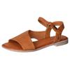 Sandale MUSTANG SHOES, Damen, Gr. 38, braun (cognacfarben), Lederimitat, casual, Schuhe, Sommerschuh, Sandalette, Riemchensandale in asymmetrischer Form