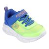 Lauflernschuh SKECHERS "SKECHERS METEOR-LIGHTS", Kinder, Gr. 22, bunt (blau, limette), Textil, Lederimitat, kontrastfarbene Details, casual, Schuhe, Blink,-Klettschuh zum Schlüpfen, Neon, Größenschablone zum Download